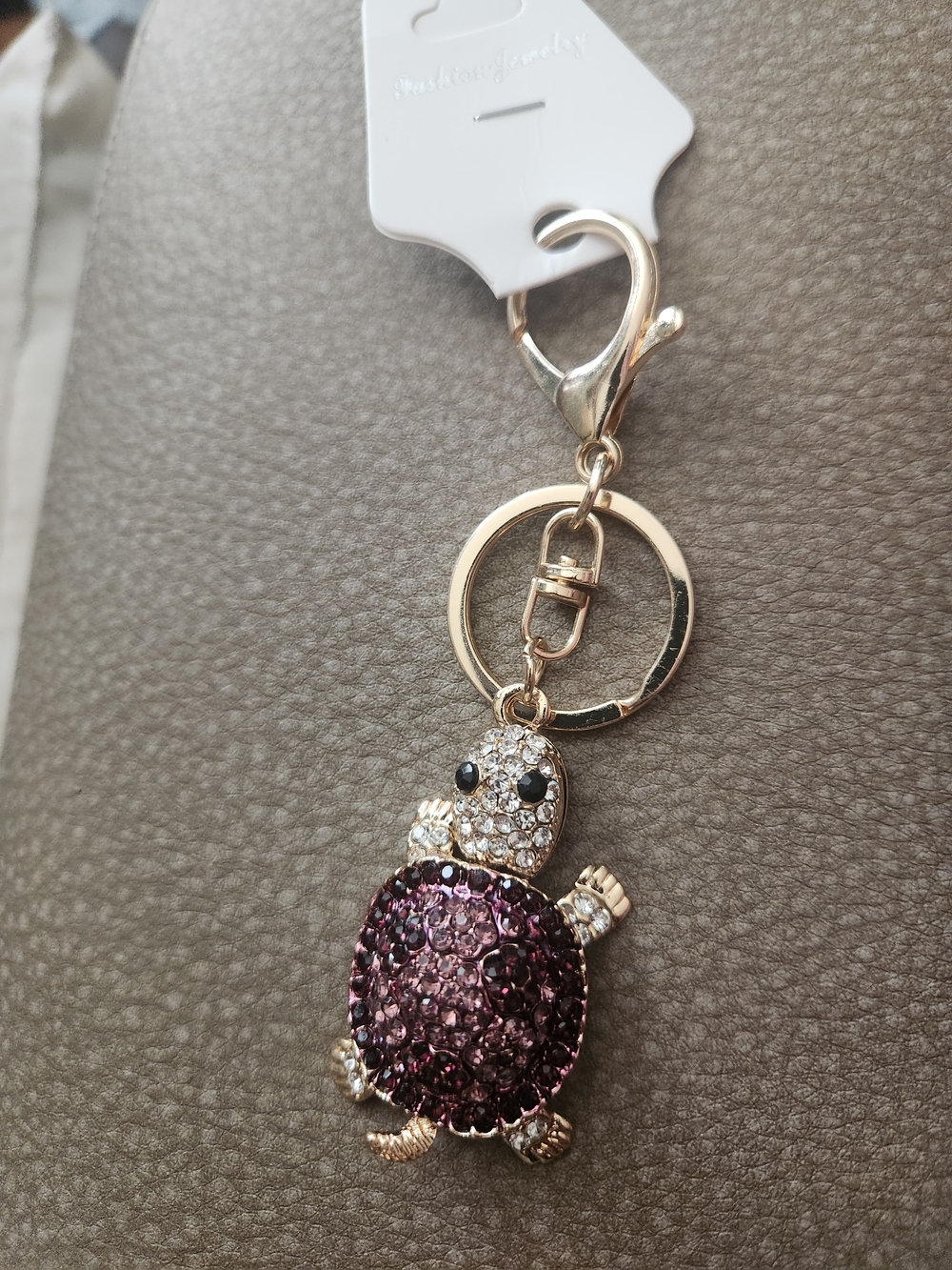 Turtle Keychain/bag Charm - Purple & Gold